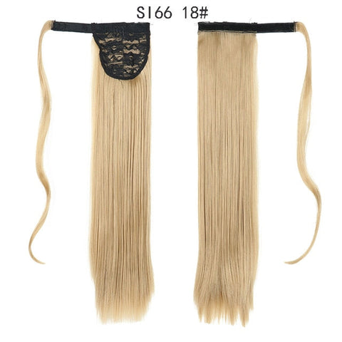 MERISIHAIR Long Straight Wrap Around Clip In Ponytail Hair Extension Heat Resistant Synthetic  Pony Tail Fake Hair