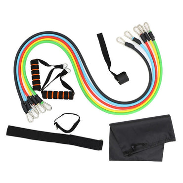 11 unids/set bandas de resistencia de látex, entrenamiento Crossfit, ejercicio corporal, tubos de Yoga, cuerda de tracción, expansor de pecho, Pilates, Fitness con bolsa