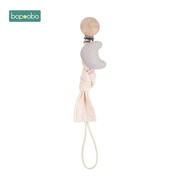 Bopoobo, 1 unidad, chupete para bebé, Clip de cadena, tela de algodón, juguetes de animales de peluche, chupete, soporte para pezones, juguete para recién nacido, accesorios de alimentación