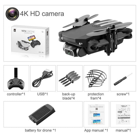 Protable Mini Drone 4K 1080P HD Camera WiFi Fpv Air Pressure Altitude Hold Foldable Quadcopter RC Drone Toy