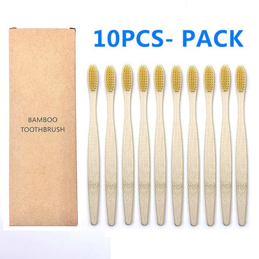 10PCS Colorful Natural Bamboo Toothbrush Set Soft Bristle Charcoal Teeth Whitening Bamboo Toothbrushes Soft Dental Oral Care