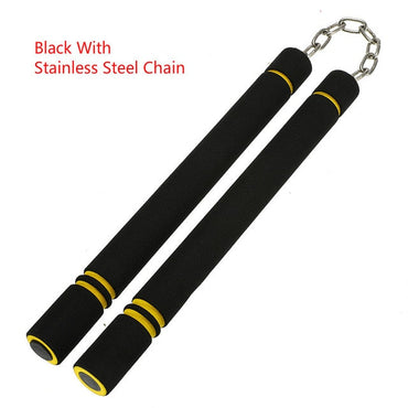 for Beginners Black yellow Durable nunchakus Martial Arts Nunchakus Foam Metal Chain Safe Sponge Nunchucks