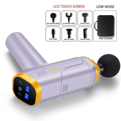 Pistolet de Massage corporel avec écran LCD, appareil de Massage électrique pour les muscles et la tête, vibrateur pour le cou et le dos, amincissant et façonnant