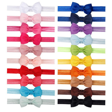 20 pièces/ensemble mignon nœud papillon bandeau bandeau bricolage à la main ruban gros-grain élastique bandeau bébé enfants cheveux accessoires