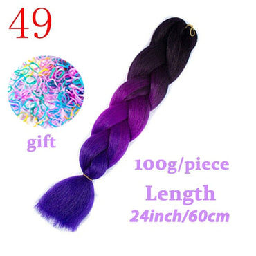 LISIHAIR 24 Inch Braiding Hair Extensions Jumbo Braids Synthetic Hair Style 100g/Pc Pure Blonde Pink Green Support Wholesale