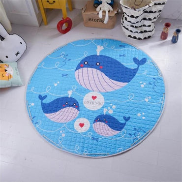 Round Floor Mat Baby Play Mats NonSkid Crawling Carpet Blanket Kids Toys Storage Bag Room Decor Photo Props