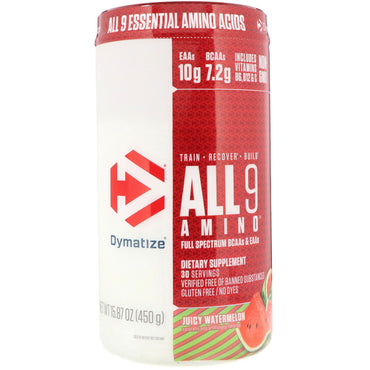 Dymatize Nutrition, All 9 Amino, Juicy Watermelon, 15.87 oz (450 g)