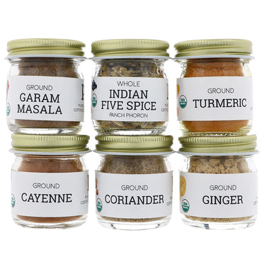 Pure Indian Foods, , Indian Spice Starter Kit, Experience Level: Intermediate, Variety Pack, 6 Seasonings