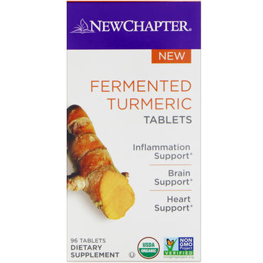 New Chapter, cúrcuma fermentada, 96 tabletas