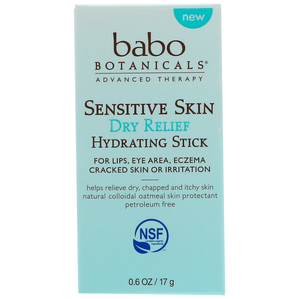 Babo Botanicals, piele sensibilă, uscare, stick hidratant, 0,6 oz (17 g)