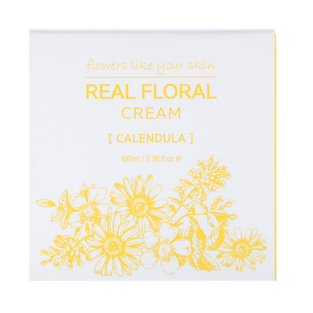Nacific, Real Floral Cream, Calendula, 3.38 fl oz (100 ml)