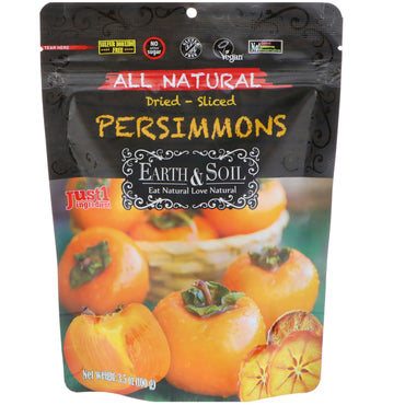 Nature's Wild , Earth & Soil, All Natural, Dried-Sliced Persimmons, 3.5 oz (100 g)