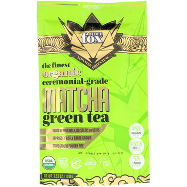 Green Foods Corporation, Folded Fox, Zielona herbata Matcha, 3,53 uncji (100 g)