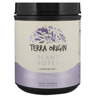 Terra Origin, 植物性プロテイン、チョコレート、15.9 オンス (450 g)