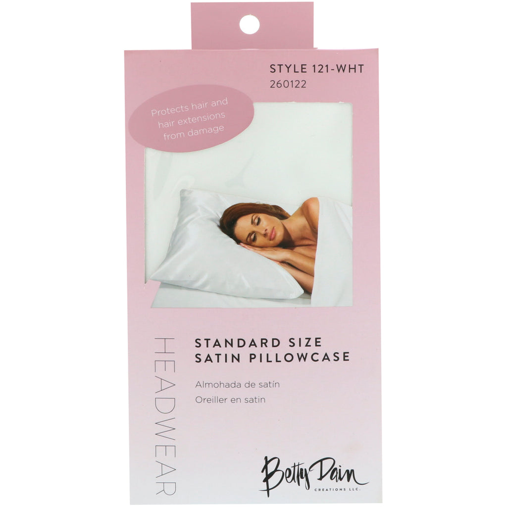 Betty Dain Creations, LLC, Headwear, Standard Size Satin Pillowcase, 1 Pillowcase