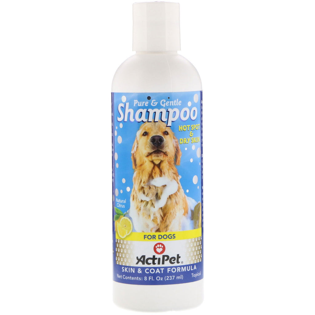 Actipet, czysty i delikatny szampon dla psów, naturalne cytrusy, 8 uncji (237 ml)