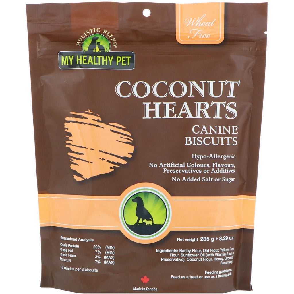 Holistic Blend, My Healthy Pet, Coconut Hearts, Canine Biscuits, 8,29 oz (235 g)