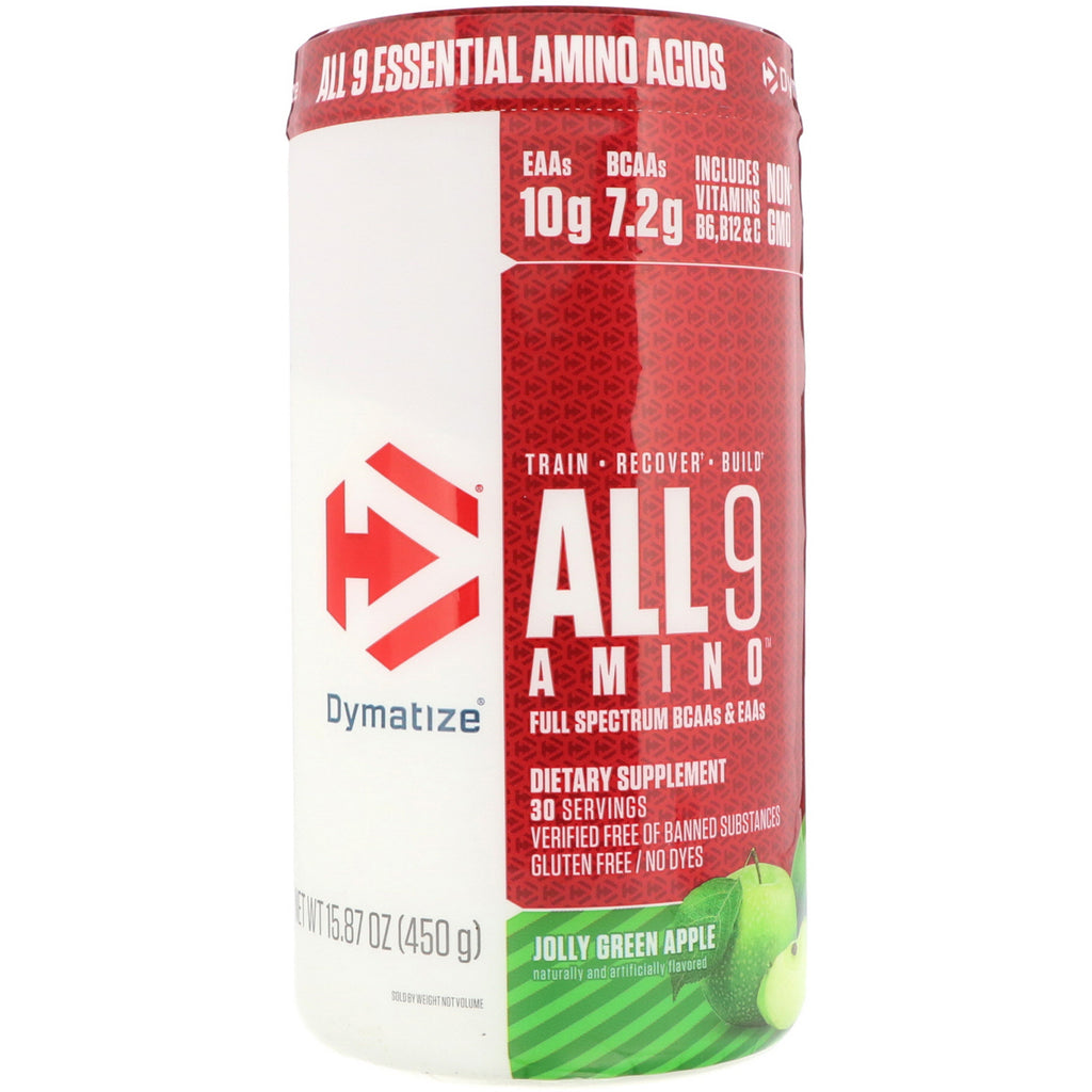 Dymatize Nutrition, All 9 Amino, Jolly Green Apple, 15,87 oz (450 g)
