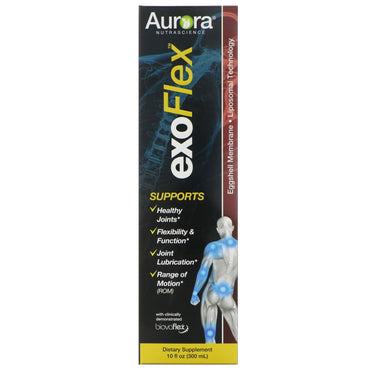 Aurora Nutrascience, exoFlex، غشاء قشر البيض، تقنية الجسيمات الشحمية، 10 أونصة سائلة (300 مل)