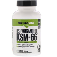 NutraBio Labs, Ashwagandha KSM-66, 600 mg, 90 V-Caps