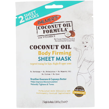 Palmer's, Coconut Oil, Body Firming Sheet Mask, 2 Tuchmasken, 0,84 fl oz (25 ml)