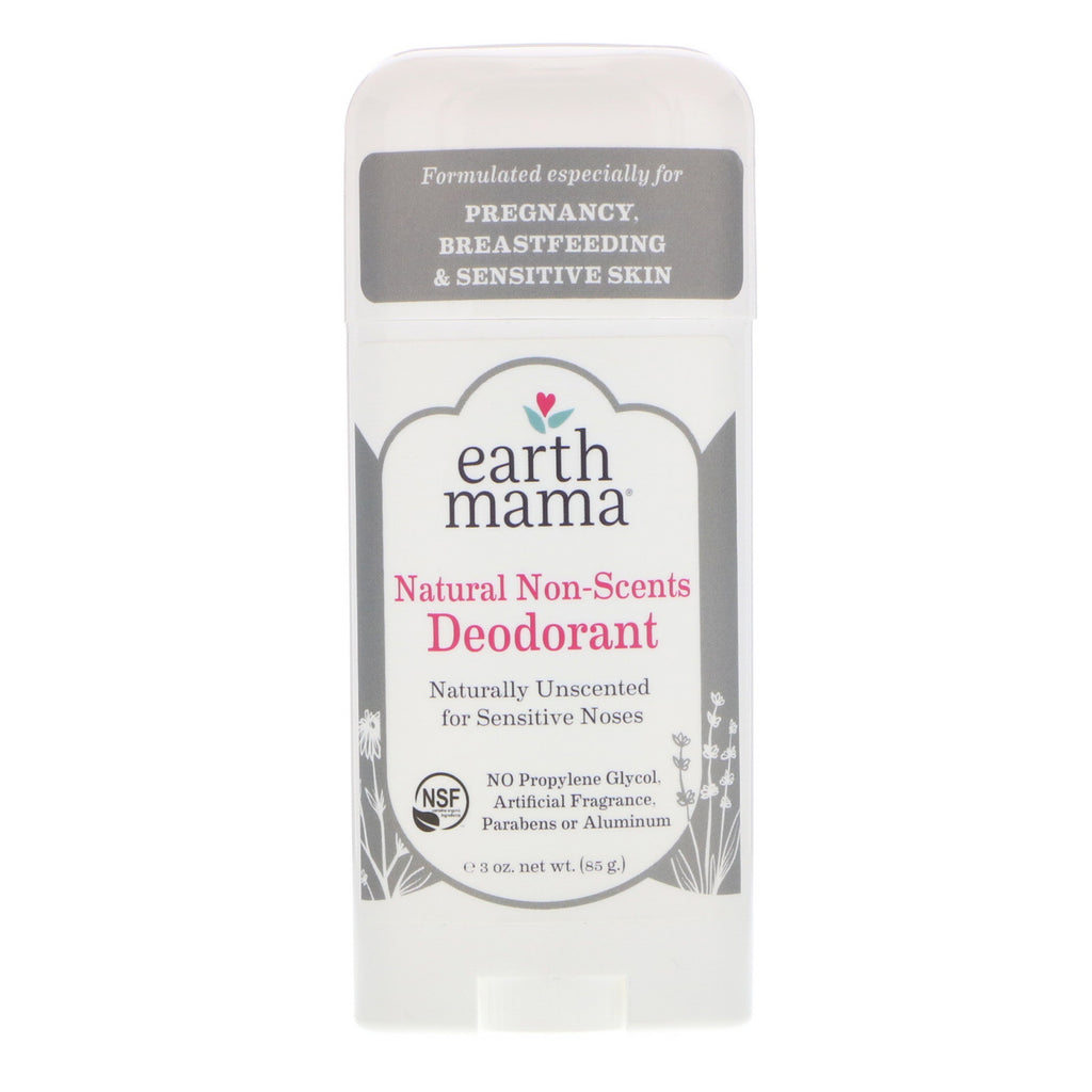 Earth Mama, deodorant, natuurlijke niet-geuren, 3 oz (85 g)