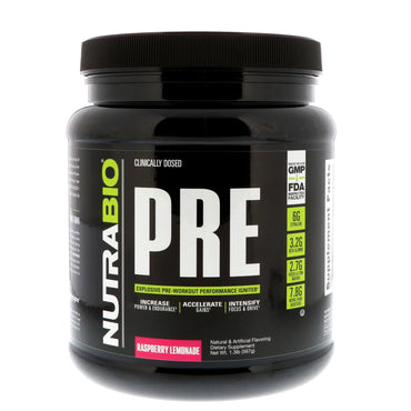 NutraBio Labs, PRE-Workout, Himbeerlimonade, 1,3 lb (567 g)