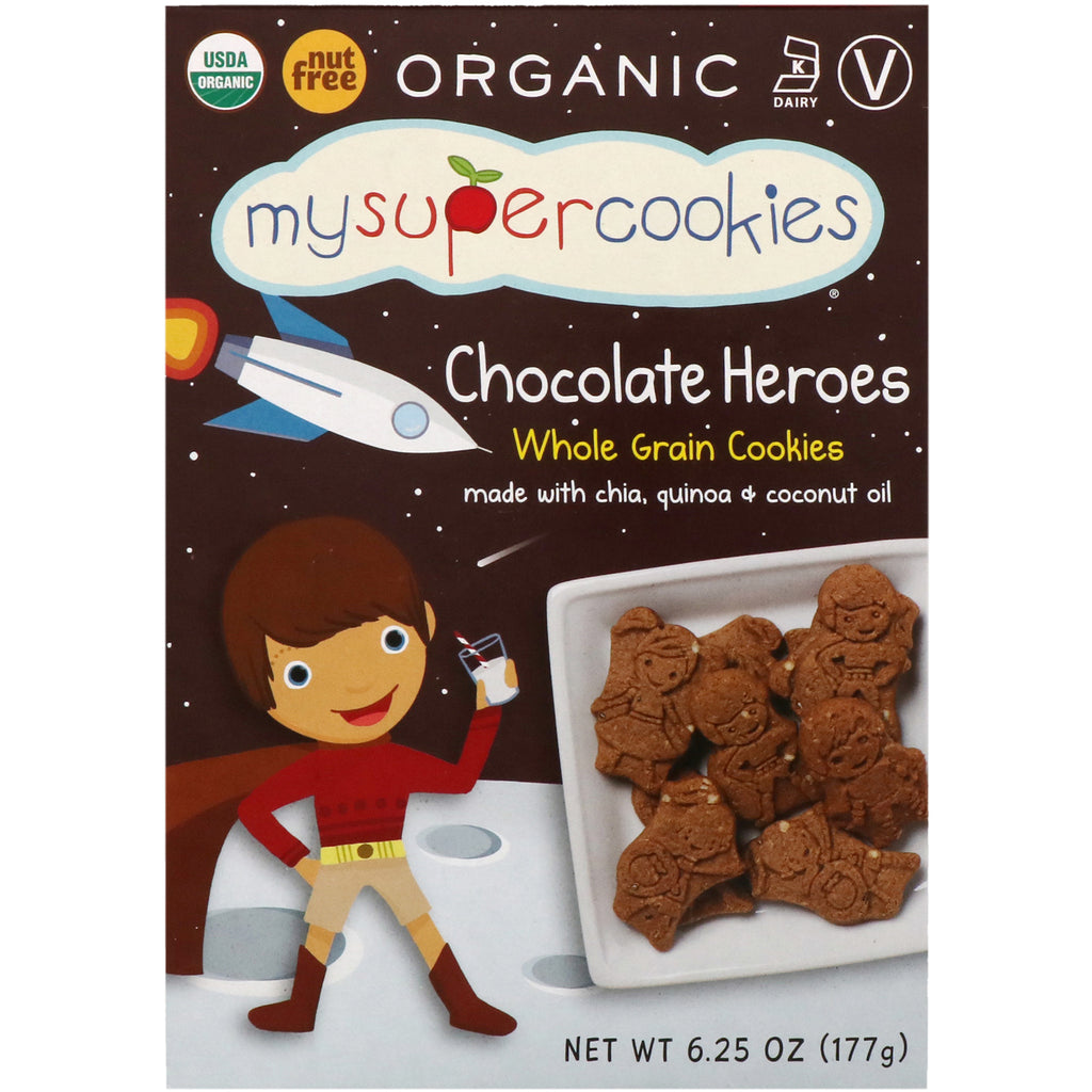 MySuperCookies Whole Grain Cookies Chocolate Heroes 6.25 oz (177 g)