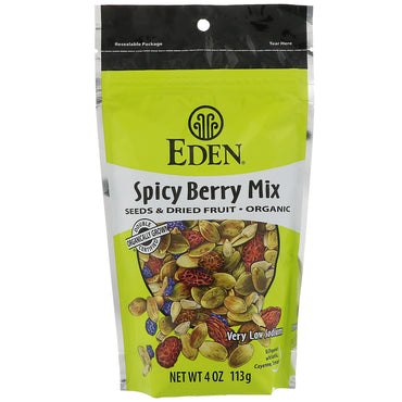 Eden Foods, , เมล็ดพืชและผลไม้แห้ง, สไปซี่เบอร์รี่มิกซ์, 4 ออนซ์ (113 ก.)