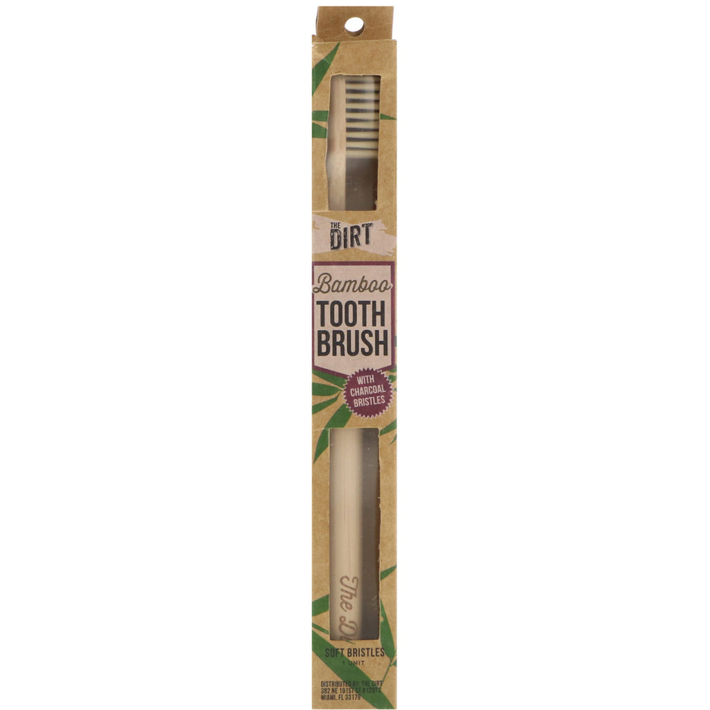 The Dirt, Bamboo Toothbrush with Charcoal Bristles, 1 Adult Toothbrush