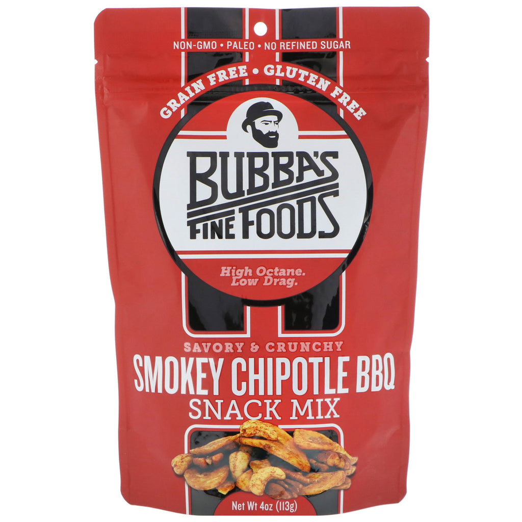 Bubba's Fine Foods, Mistura para Lanches, Churrasco Smokey Chipotle, 113 g (4 oz)