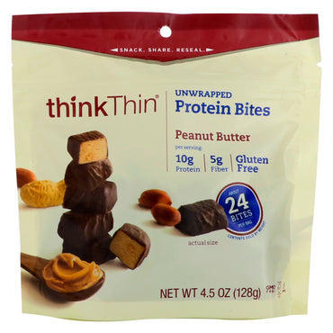 Bouchées protéinées non emballées ThinkThin au beurre de cacahuète 4,5 oz (128 g)