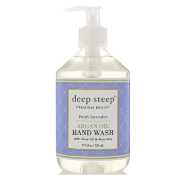 Deep Steep, Arganöl-Handwaschmittel, frischer Lavendel, 17,6 fl oz (520 ml)
