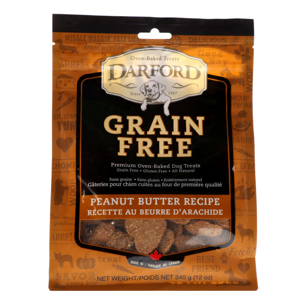 Darford, bez zbóż, premium pieczone w piekarniku przysmaki dla psów, przepis na masło orzechowe, 12 uncji (340 g)