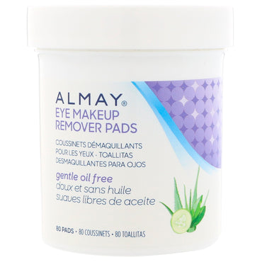 Almay, Eye Makeup Remover Pads, Gentle Oil Free, 80 Pads
