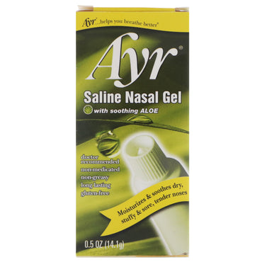 AYR 진정 알로에 함유 식염수 비강 젤 0.5 온스 (14.1 g)