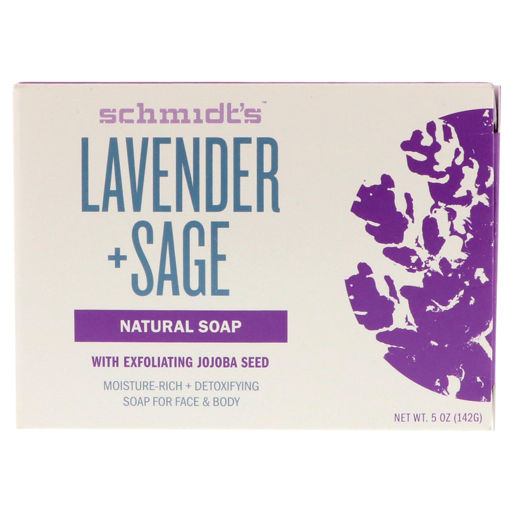 Schmidt's Natural Deodorant, Natural Soap, Lavender + Sage, 5 oz (142 g)