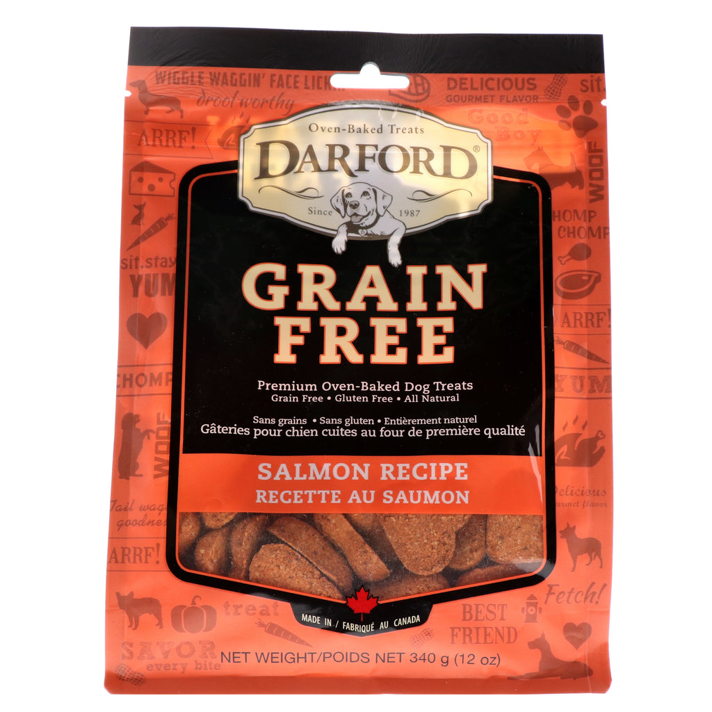 Darford, senza cereali, dolcetti premium per cani cotti al forno, ricetta salmone, 12 once (340 g)