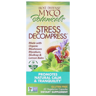 Fungi Perfecti, Host Defense, MycoBotanicals, Stress Decompress, 60 Vegetarian Capsules