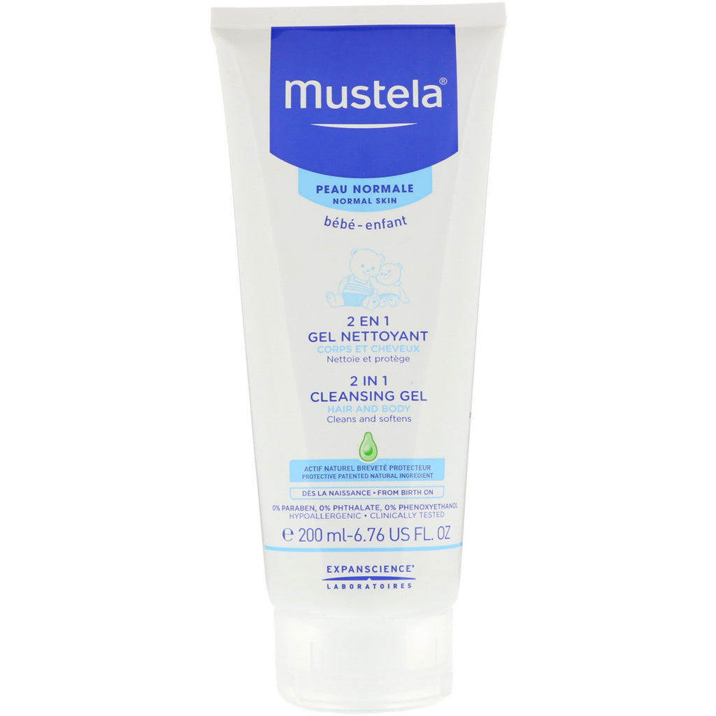 Mustela, Baby, 2 In 1 Cleansing Gel, For Normal Skin, 6.76 fl oz (200 ml)