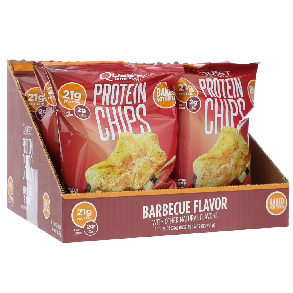 Quest Nutrition, chips protéinées, saveur barbecue, paquet de 8, 1,125 oz (32 g) chacune