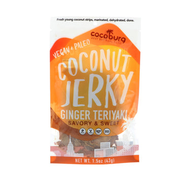 Cocoburg LLC, Coconut Jerky, Ginger Teriyaki, 1,5 oz (43 g)