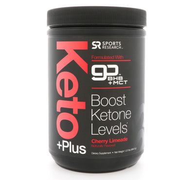 Sports Research, Keto Plus、GO BHB + MCT、チェリーライムエード、1.07 ポンド (484.6 g)