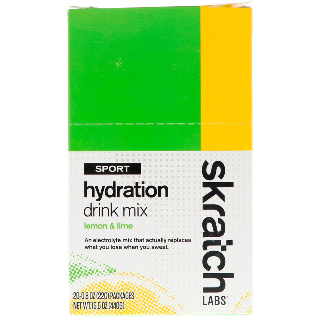 SKRATCH LABS, スポーツ ハイドレーション ドリンク ミックス、レモン & ライム、20 パケット、各 0.8 オンス (22 g)