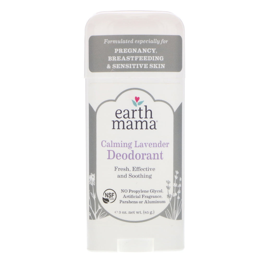 Earth Mama, Desodorante, Lavanda calmante, 3 oz (85 g)