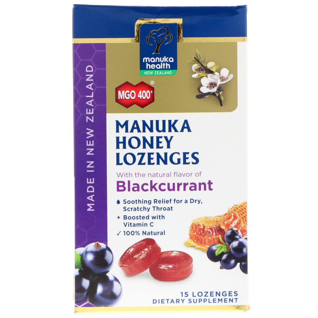 Manuka Health Manuka Honey Lozenges Blackcurrant MGO 400+ 15 Lozenges