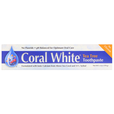 CORAL LLC, 코럴 화이트 치약, 티트리, 170g(6oz)
