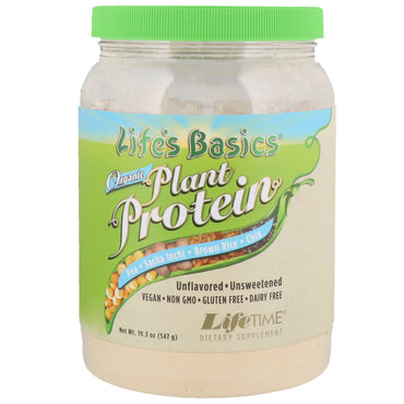 Life Time, Life's Basics, Protéines végétales, sans saveur, 19,3 oz (547 g)