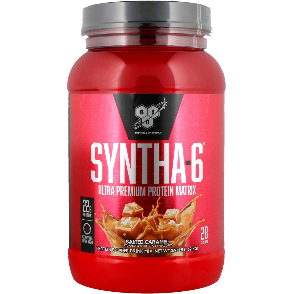 BSN, Syntha-6, matrice proteica ultra premium, caramello salato, 2,91 libbre (1,32 kg)