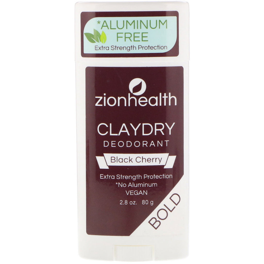 Zion Health, Bold, ClayDry Deodorant, cireșe negre, 2,8 oz (80 g)